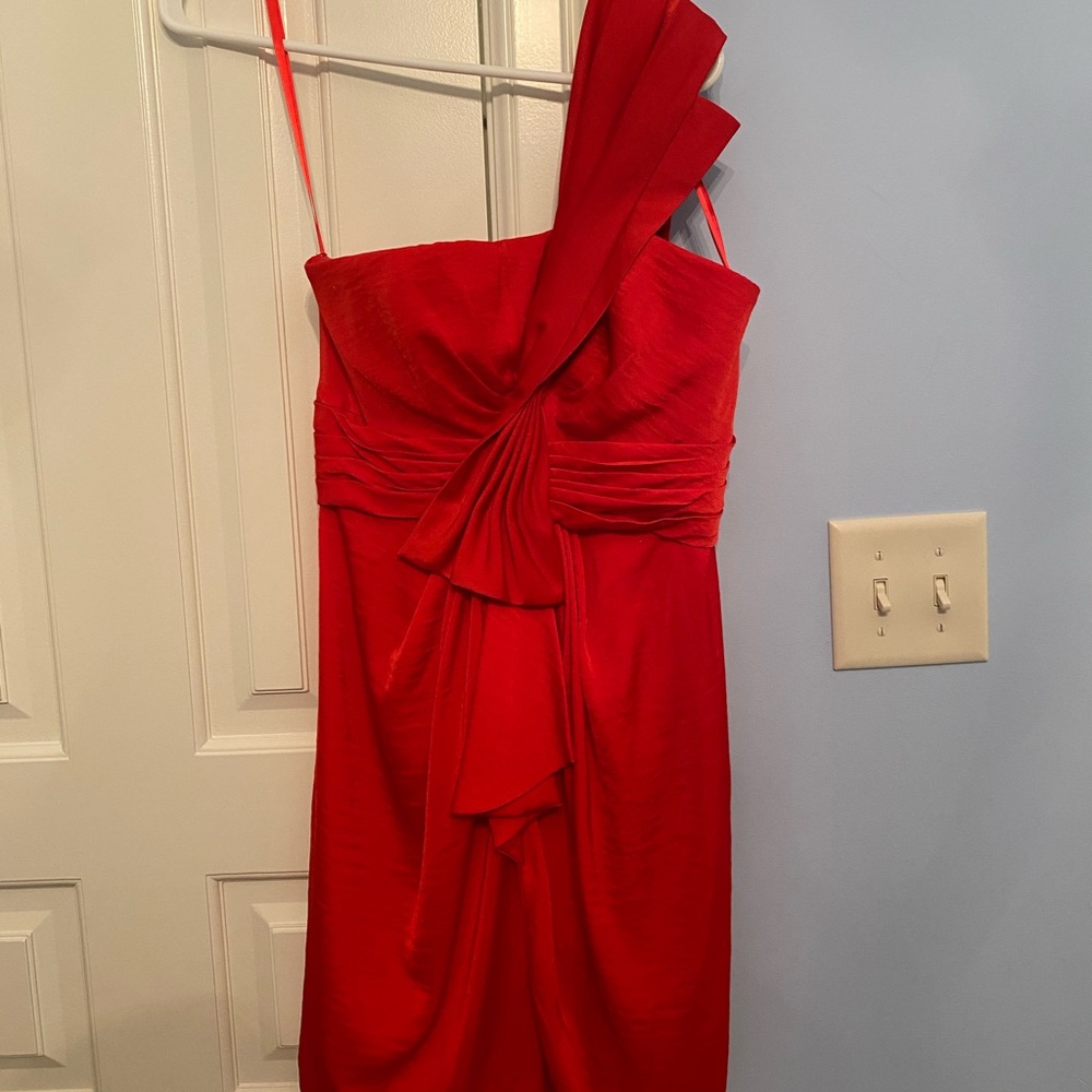 BCBGMAXAZRIA Red Dress One Shoulder
